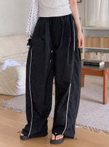 #KD Nylon Line Banding Wide Track Pants (3color)
