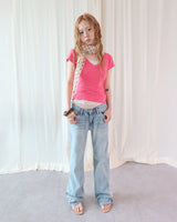 SOFT RIB V-NECK TEE