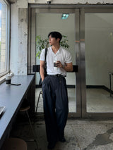 Dope two-tuck wide diagonal slacks