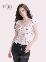 Red Rose Lace Layered Blouse
