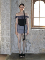Pin lace-up top