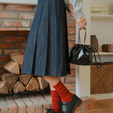 Leather Dumpling Bucket Bag - Black