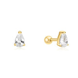 gold pear shape barbell single piercing E070-01G