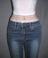 lace capri denim pt