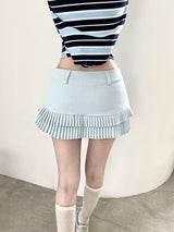 1469. Tweed pleats mini sk (3color)