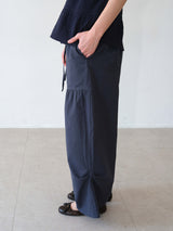 Shirring Cotton Pants (Navy)