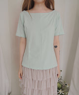 ミルキーカーブ ボートネックショートスリーブTシャツ