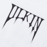 スマッジングスカルグラフィックTシャツ_ホワイト
