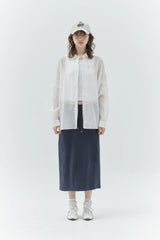 KIRSH PLAIN SEE THROUGH LOOSE FIT SHIRT - WHITE  