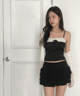 [♡MADE♡] coco :: flower dot frill top