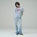 メロウモーメント ストライプTシャツ（SkyBlue)