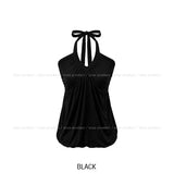 Pair Shirred Strap Halter Top