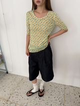 フラワー メッシュTシャツ