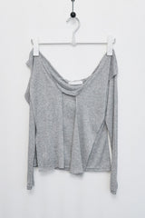 Off-Shoulder Tie Sleeve (Gray)