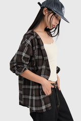 Bear Wrinkle Check Hood Shirt