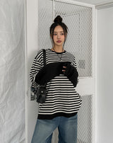 オドストライプレイヤードTシャツ
