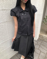 Matia Double Button Short-Sleeve Blouse