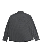 FINE PLAID RANDOM STITCH SILVER THREAD LOGO SQUARE LABEL HEM COLOR-TOOTH ZIPPER SIDE HAND-SEWN BUTTON SHIRT