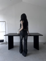 washed slub bootcut denim (2color)