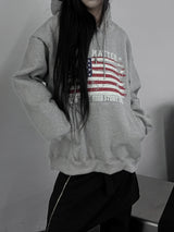 american flag overfit hood(unisex / fleece-lined)