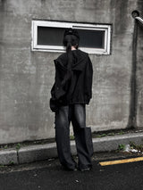 black destroyed wide denim