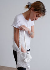 French Ribbon Key Ring_White