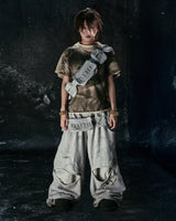 "CHAOS GIRL" ワックスドブラウンTシャツ