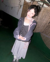 (3color) Dot Shirring Asymmetrical Vest