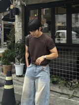 マッスルショルダーリブ半袖Tシャツ