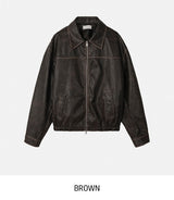 ポンドカットウォッシング2ウェイレザージャケット