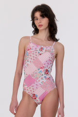 [Bohemian Patchwork_pink] One Piece Swimsuit
