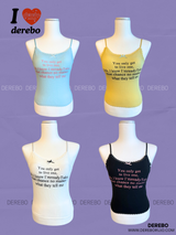 Lettering Pad Camisole Sleeveless T-shirt