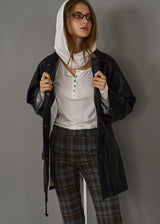 LEATHER STRING HALF COAT
