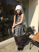 Low Check Pleated Dress (2color)