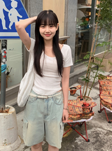 カーゴデニムバミューダハーフパンツ