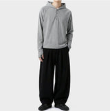 Fingerhole Crop Hooded Long Sleeve Melange