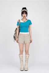 LOW-WAIST POLKA DOT SHORTS (2COLORS!)