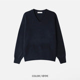 [Unisex] ベーシックVネッククロップニット(8color)