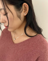 ビジューキュービックピアス (シルバー)