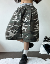SHORT MILITARY WASHING BALLOON BERMUDA 🖤🩶💚🍪2COLOR