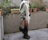 Fringe triangle shawl muffler