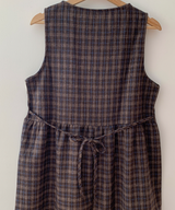 Brownie checkered bustier long skirt sleeveless autumn winter guest look date look 