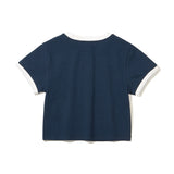SunFlower Crop Ringer T-Shirt_Navy