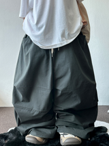STAR RIVET⭐️🌌✨ STUD POINT BALLOON PARACHUTE OVER LONG LOOSE PANTS 🩵🩶 - 2 COLORS