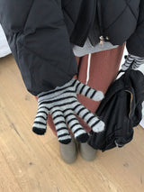 Pundero Wool Stripe Knit Gloves
