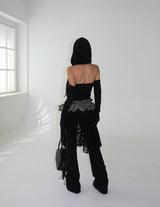 Pintuck Shirring Bootcut Long Pants