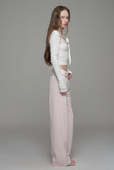 Morning mist ribbon bolero, White