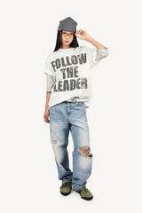 Distressed vintage denim pants