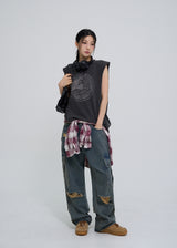 stopper damage cargo wide denim pants