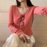 [BELLIDE MADE] ブリン, スリムUネック長袖Tシャツ